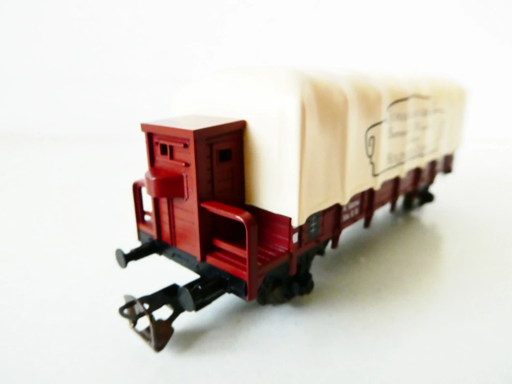 TT TILLIG 14643 Nákladní vůz s brzdařkou budkou a s plachtou "Holzwolle" 25130 K.Sächs.Sts.E.B. TOP STAV NEPOUŽITÝ v orig. krabičce