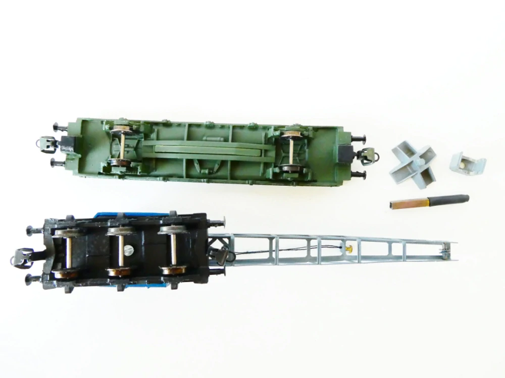 TT LORENZ (P.L.Modell) 35001 SET Jeřábový vůz s KRUP ARDELT 6,5 t a nízkostěnný vůz DB s přísl. TOP STAV NEPOUŽITÉ v orig. krabičce