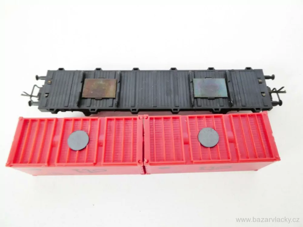 TT ZEUKE Plošinový vůz s kontejnery cti Italia TOP STAV NEPOUŽITÝ v krabičce