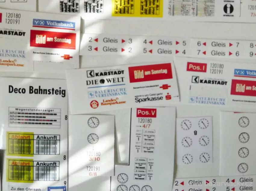 H0 Cedulky, popisky, samolepky na modelovou železnici