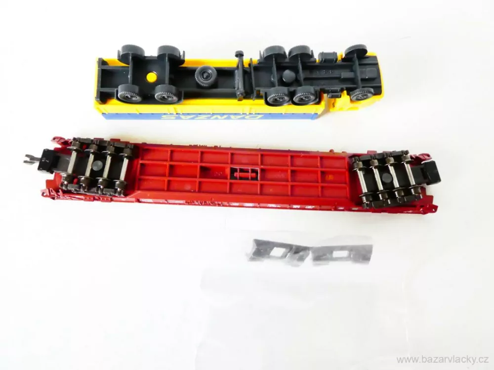 N FLEISCHMANN 8272 Nákladní vůz 83 80 498 3 114-5 DB s nákladním automobilem s návěsem DANZAS (WIKING) TOP STAV NEPOUŽITÝ v krabičce