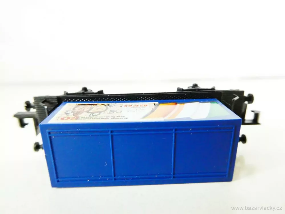 N ARNOLD 4500-08 Nákladní kontejnerový vůz s kontejnerem s irskou vlajkou a bankovkou TOP STAV NEPOUŽITÝ