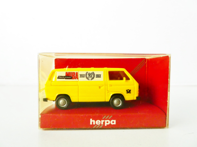 H0 HERPA VW BUS Deutsche Post MIBA 40 Jahre TOP STAV NOVÉ V KRABIČCE