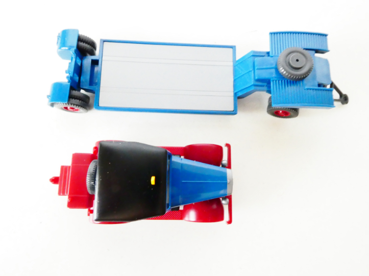 H0 Wiking 502 Nákladní automobil HANOMAG ST 100 Veteran s přívěsem na přepravu vozidel TOP STAV NEPOUŽITÉ v orig. krabičce