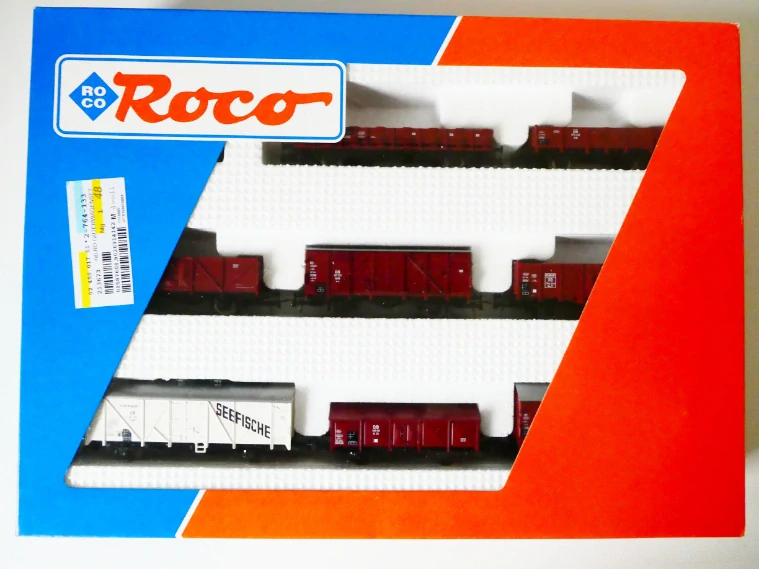 H0 ROCO 44002 Set 2osých nákladních vozů 8mi dílný DB NOVÝ NEPOUŽITÝ v originální krabici včetně doplňků a průvodního listu