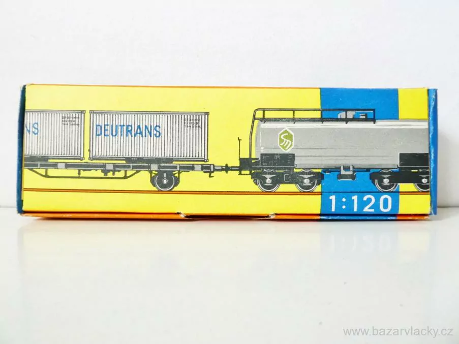 TT ZEUKE Plošinový vůz s kontejnery EUROCONTAINER LINES TOP STAV NEPOUŽITÝ V KRABIČCE