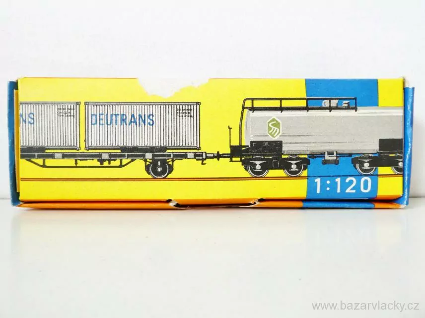 TT ZEUKE Plošinový vůz s kontejnery cti Italia TOP STAV NEPOUŽITÝ v krabičce