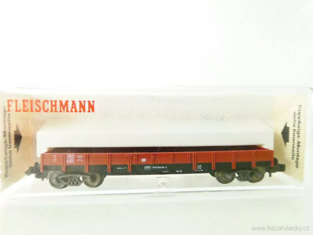 N FLEISCHMANN 8281 Nízkostěnný nákladní vůz 20 80 388 6 567-3 DB TOP STAV NEPOUŽITÝ v krabičce