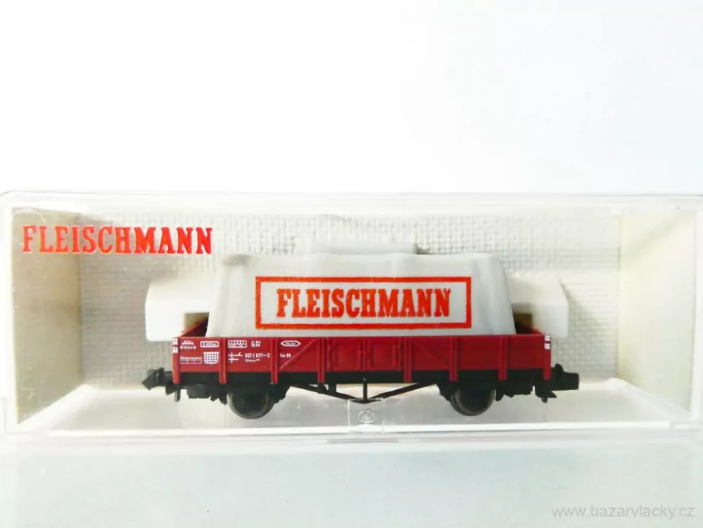 N FLEISCHMANN 8211 Nízkostěnný nákladní vůz 327 1 077-2 s nákladem DB TOP STAV NEPOUŽITÝ v krabičce