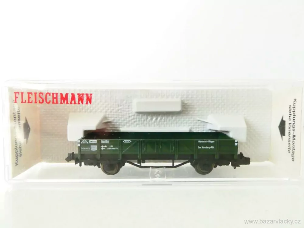 N FLEISCHMANN 8201 Nízkostěnný nákladní vůz Werkstatt-Wagen DB TOP STAV NEPOUŽITÝ v krabičce