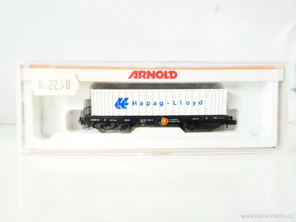 N ARNOLD Plošinový kontejnerový vůz s kontejnerem Hapag-Lloyd 397 1 945-5 DB TOP STAV NEPOUŽITÝ v krabičce