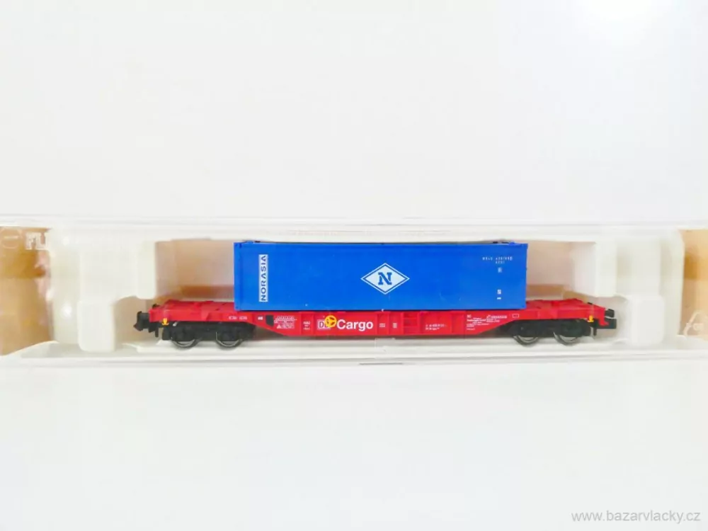 N FLEISCHMANN 8249 K Plošinový kontejnerový vůz Cargo 31 80 455 6 111-1 s kontejnerem NORASIA DB AG TOP STAV NEPOUŽITÝ v krabičce