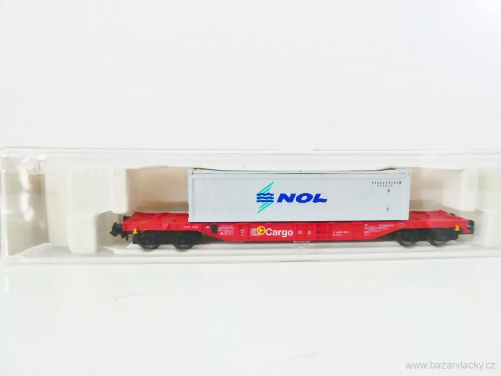 N FLEISCHMANN 8248 K Plošinový kontejnerový vůz Cargo 31 80 455 6 107-9 s kontejnerem NOL DB AG TOP STAV NEPOUŽITÝ v krabičce