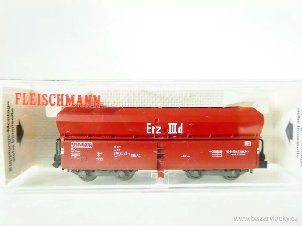 N FLEISCHMANN 8520 K Samovýsypný vůz 21 80 676 3 532-4 Erz IIId DB TOP STAV NEPOUŽITÝ v krabičce