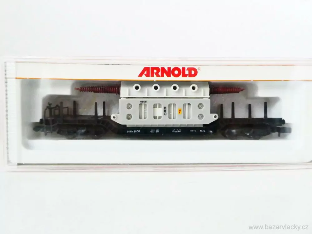 N ARNOLD 4910  Vůz na přepravu těžkých břemen s trafem BBC 21 80 980 504 DB TOP STAV NEPOUŽITÝ v krabičce 