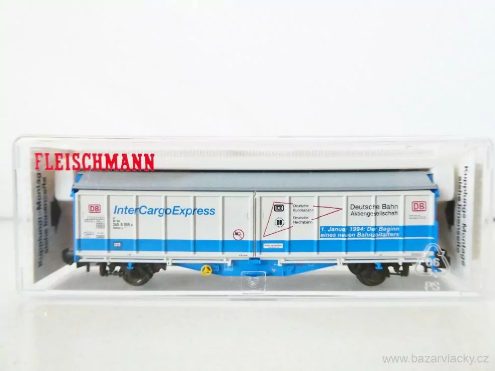 N FLEISCHMANN 8809 K Nákladní vůz InterCargoExpress Deutsche Bahn Aktiengesellschaft 42 80 245 5 005-8 DB AG TOP STAV NEPOUŽITÝ v krabičce