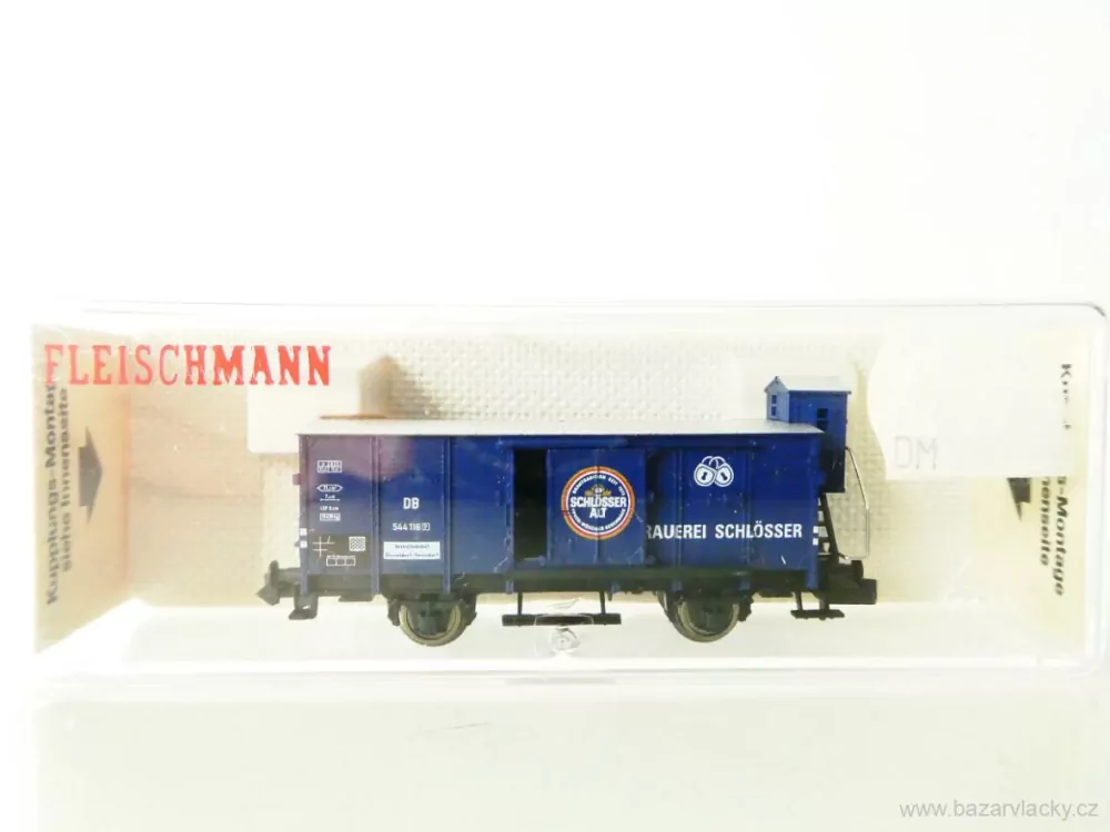 N FLEISCHMANN 8359 K Chladírenský vůz PIVO BRAUEREI SCHLÖSSER 544 116 [P] s budkou a posuvnými vraty DB TOP STAV NEPOUŽITÝ v krabičce