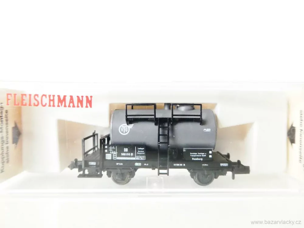 N FLEISCHMANN 8407 Cisternový vůz šedý 588 010 [P] Leasing-Fahrzeug - VTG TOP STAV NEPOUŽITÝ v krabičce