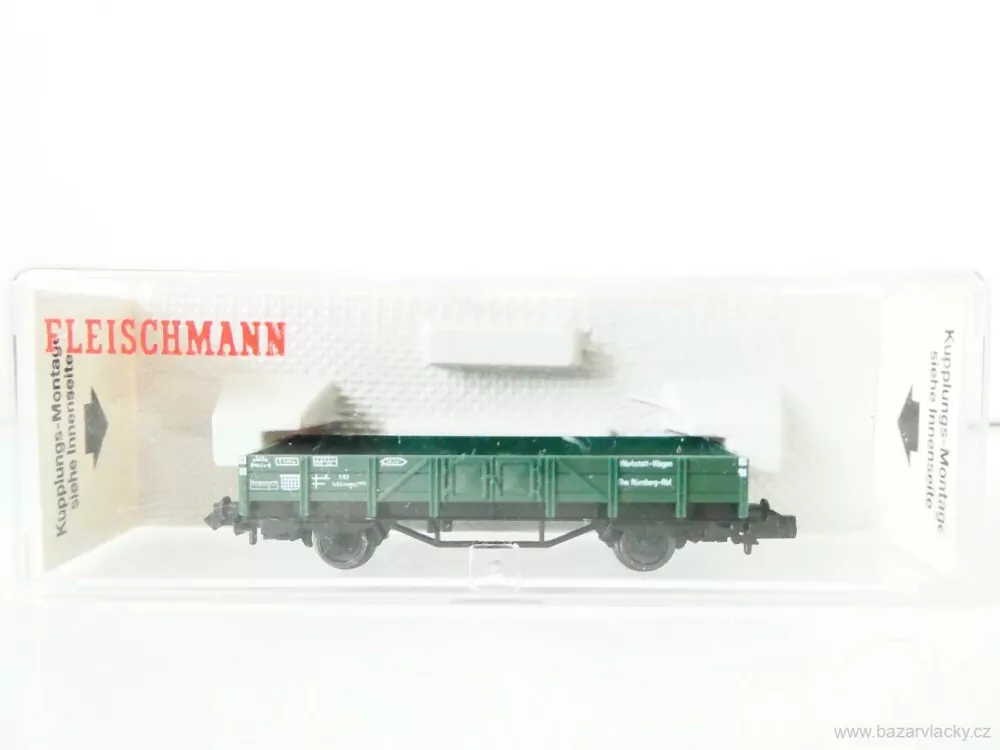 N FLEISCHMANN 8201 Nízkostěnný nákladní vůz Werkstatt-Wagen DB TOP STAV NEPOUŽITÝ v krabičce