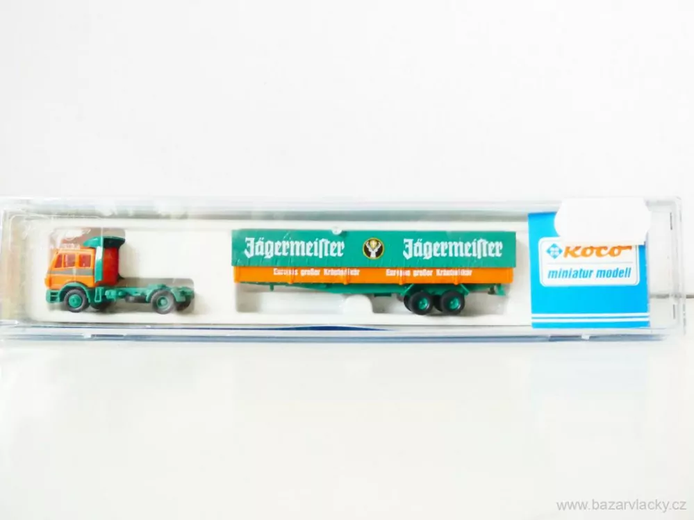 N ROCO 1857 Nákladní automobil VOLVO FH12 s plachtovým návěsem Jägermeister TOP STAV NEPOUŽITÝ v krabičce