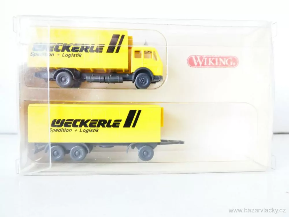 N WIKING 941 02 22 Nákladní chladírenský automobil Mercedes LP 1632 s přívěsem WECKERLE Spedition + Logistik TOP STAV NEPOUŽITÝ v krabičce