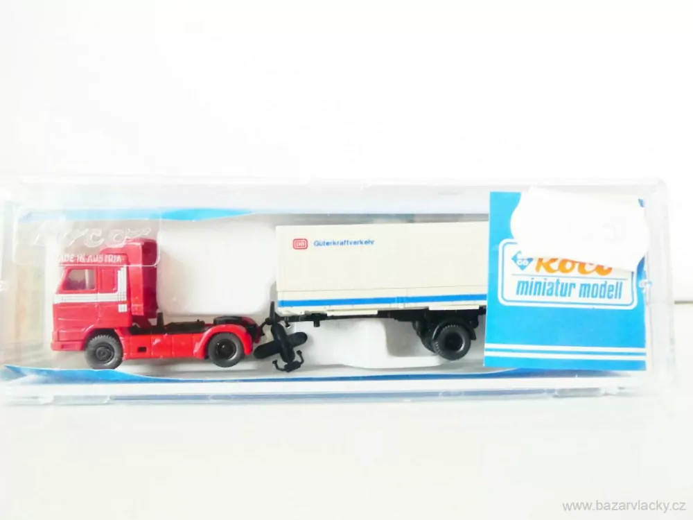 N ROCO 1856 Nákladní automobil SCANIA s plachtovým návěsem DB Güterkfarftverkehr TOP STAV NEPOUŽITÝ v krabičce