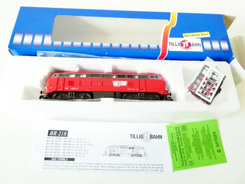 TT TILLIG 02705 Dieselová lokomotiva BR 218 286-3 DR OSVĚTLENÁ TOP STAV NEPOUŽITÁ v orig. krabičce s doplňky a návodem NOVÁ