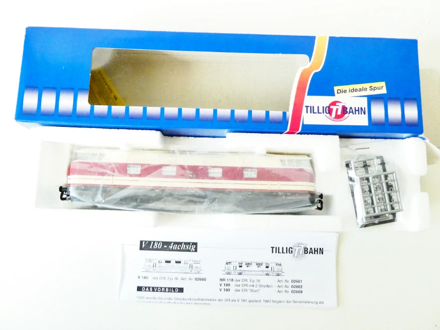 TT TILLIG 02660 Dieselová lokomotiva V 180 131 DR OSVĚTLENÁ TOP STAV NEPOUŽITÁ v krabičce s návodem NOVÁ