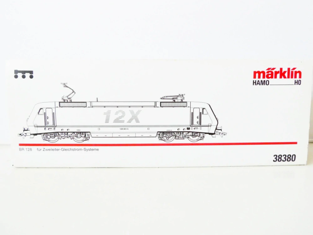 H0 Märklin HANO 38380 Elektrická lokomotiva 12X BR 128 001-2 AEG OSVĚTLENÁ TOP STAV v orig. krabičce s návodem