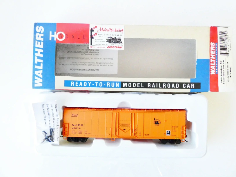 H0 Walthers 932-3460 Nákladní vůz oranžový s posuvnou stěnou N.J.D.X. 410 31 NEW JERSEY TOP STAV NEPOUŽITÝ v orig. krabičce