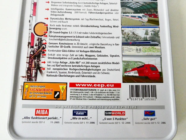 EEP Vlakový simulátor eisenbahn.exe proffessional 5.0 Plus Europäischer Schnellverkehr - zábavný simulátor v orig. balení