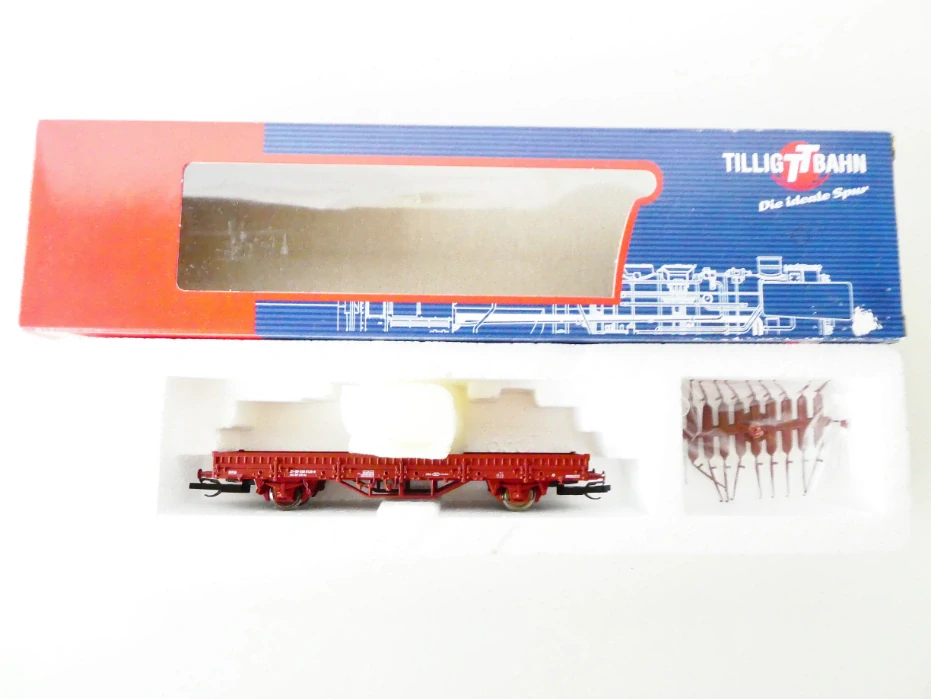 TT TILLIG Nízkostěnný klanicový nákladní vůz 21 50 330 0 125-0 DR včetně klanic TOP STAV NOVÝ v orig. krabičce