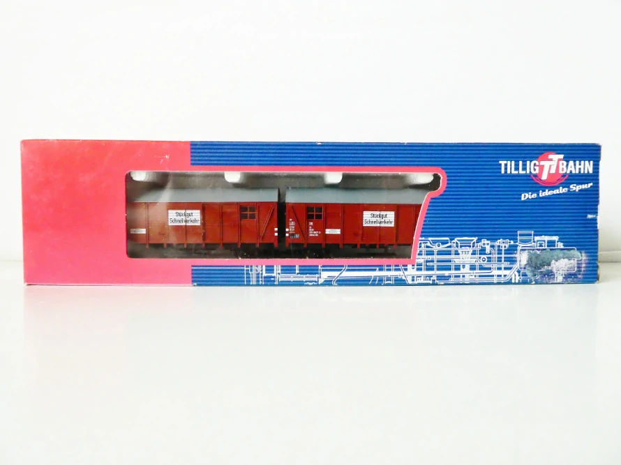 TT TILLIG 95229 Leig-Einheit Spojené vozy kryté Stückgut Schnellverkehr 20 50 205 9 868 a 20 50 205 9 867 DR TOP STAV NEPOUŽITÉ v orig. krabičce