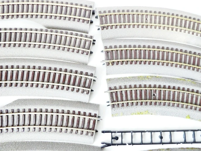 H0 ROCO SET 24 ks Koleje s gumovým podložím (vše, co je na prvních dvou foto, ostatní foto detail)