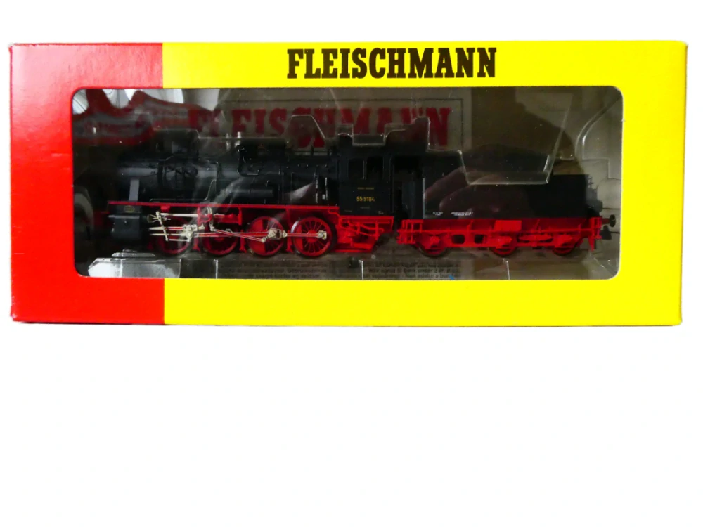 H0 FLEISCHMANN 4154 Parní lokomotiva BR 55 5184 DRG OSVĚTLENÁ  TOP STAV NEPOUŽITÁ v originální krabičce s průvodním listem
