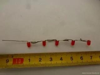 TT - H0 Mini žárovka červená 5 ks spojené