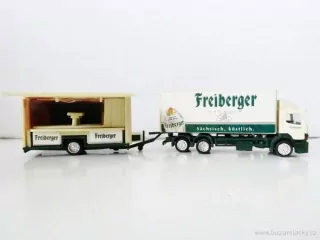 H0 Nákladní automobil Mercedes Feiberger Premium Pils s přívěsem na prodej piva s výčepním zařízením