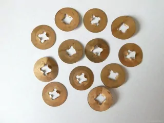SET 12 ks Měděné podložky průměr 15 mm