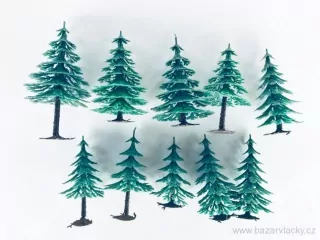 Strom jehličnatý s kořeny - 10 ks ( 6 - 9 cm ) PĚKNÝ STAV 