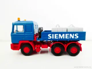 H0 WIKING Nákladní automobil MAN - Servisní vozidlo valník SIEMENS s nákladem TOP STAV