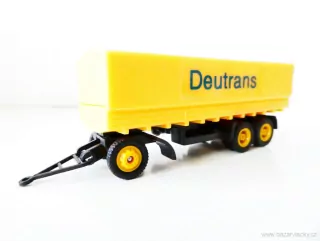 H0 GRELL Přívěs za nákladní automobil valník plachta DEUTRANS TOP STAV