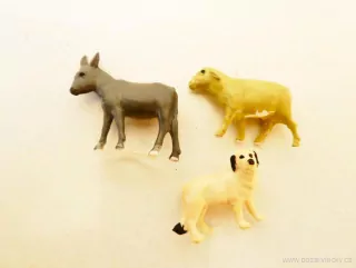 H0 SET 3 ks Figurky - Osel, ovce, pes PĚKNÝ STAV