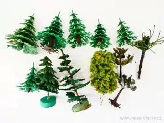 MIX SET Strom jehličnatý a listnatý - 12 ks ( 4,5 -8 cm )