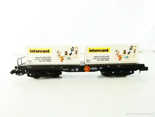 N ARNOLD 4958 Plošinový vůz s kontejnery intercont 31 81 455 9 018-4 ÖBB TOP STAV NEPOUŽITÝ v krabičce