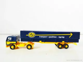 N ROCO 1850 Nákladní automobil VOLVO FL10 s plachtovým návěsem ASG transport-spedition-larging TOP STAV NEPOUŽITÝ v krabičce