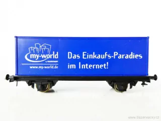 H0 ROCO Nákladní kontejnerový vůz my-world KARSTADT Das Einkaufs-Paradies im Internet! TOP STAV NEPOUŽITÝ v krabičce