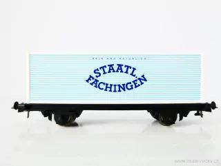 H0 ROCO Nákladní kontejnerový vůz REIN UND NATÜRLICH STAATL. FACHINGEN TOP STAV NEPOUŽITÝ v krabičce