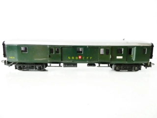 H0 MÄRKLIN Zavazadlový vůz s posuvnými vraty 348/4 SBB KOVOVÝ VŮZ ANTIK