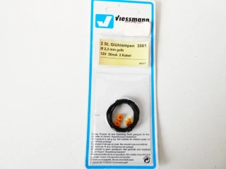 Viessmann 3501 Žárovka žlutá, T3/4 Ø 2,3 mm, 2 kabely, 12 V, 50 mA (2 ks) NOVÉ orig. zabalené