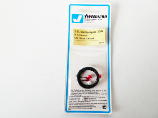 Viessmann 3502 Žárovka červená, T3/4 Ø 2,3 mm, 2 kabely, 12 V, 50 mA (2 ks) NOVÉ orig. zabalené
